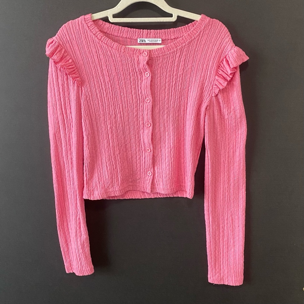 Pink Zara Long Sleeve Blouse With Buttons Size S